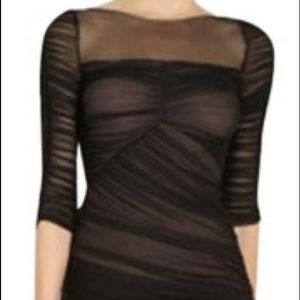 BCBGMAXAZRIA Black Danika Combo Cocktail Dress EUC